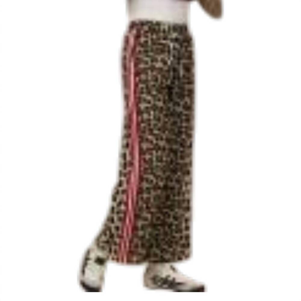 NEW VERY J wild side wide leg pants in mocha leopard
